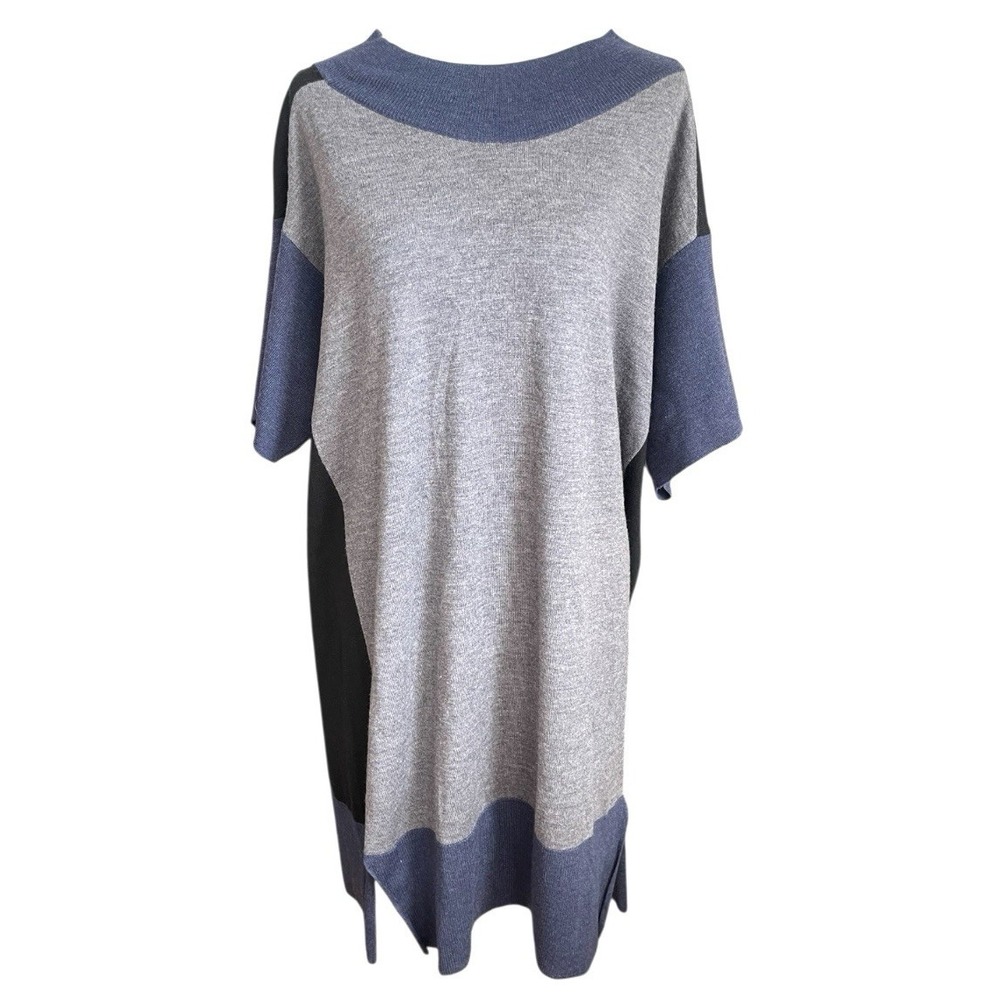 MM6 Maison Margiela Switching Design 100% Wool Knit Sweater Dress Lagenlook sz L